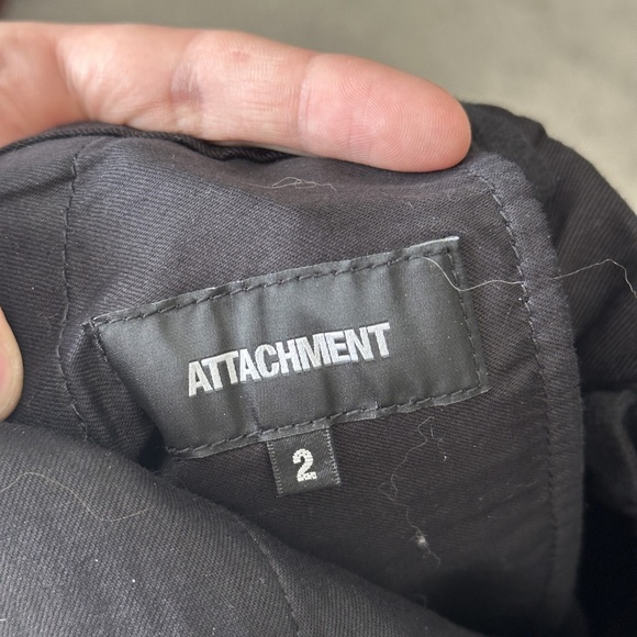 Attachment Pants Mens Black Drawstring Tapered Stretch Made Japan S - Picture 6 of 9